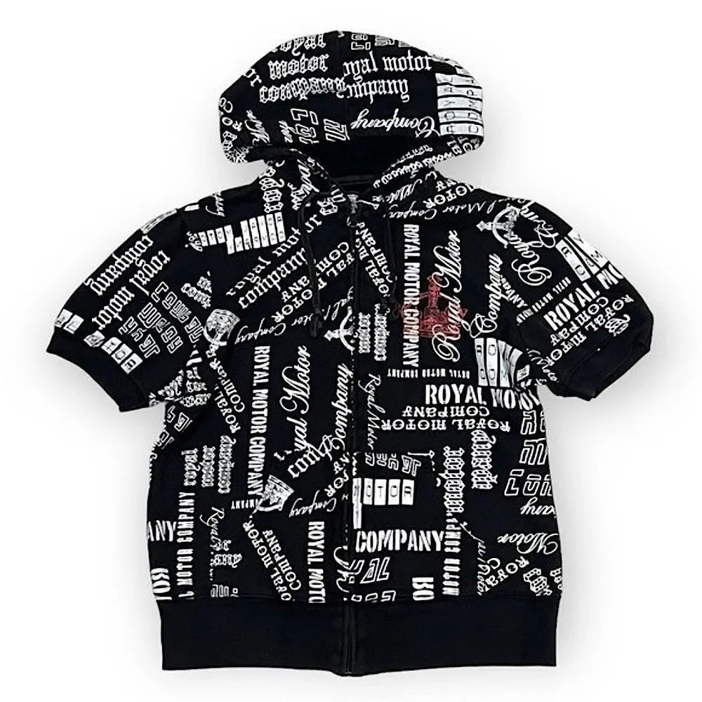 Feathers Royal Motor Company Short Sleeve Full Zip Hoodie Medium - Picture 15 of 16